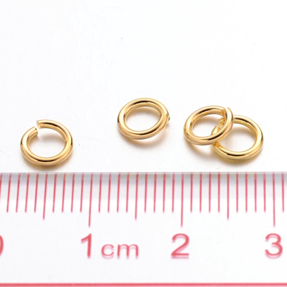 Brass Open Jump Rings Round Cadmium Free & Lead Free Golden 6x1mm 18 Gauge Inner Diameter: 4mm about 4160pcs/500g