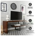 thumbnail image 5 of LeisureMod TV Stand with MDF Open Shelves and Powder-Coated Iron Legs for Modern Home, Living Room, Bedroom Orford Collection in Walnut, 5 of 9