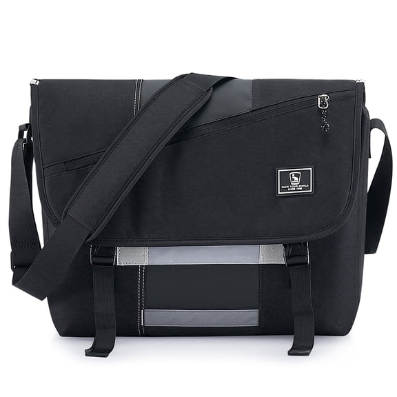 OIWAS 14 inch Laptop Messenger Satchel for Men Women, Casual Large Briefcase with Adjustable Strap, Black
