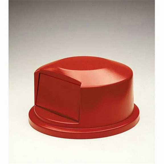 Rubbermaid Commercial Products  Round Brute Dome Top With Push Door - Red