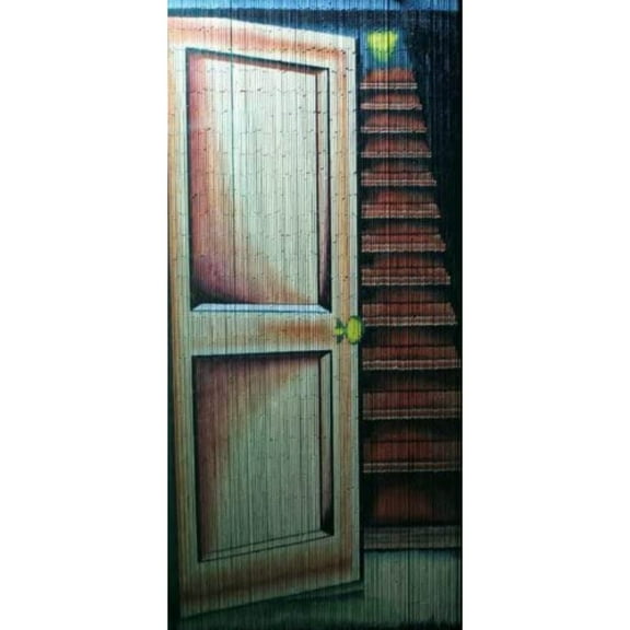 Vauluxe Beaded Curtains, Sheer Blue Stairway Art Grommet Curtains, 35.5 x 79 Inches, 125 Strands