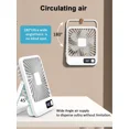 thumbnail image 4 of Ventilador pequeño ultrasilencioso con flujo de aire fuerte, ventilador de escritorio ajustable de 180° de 5 velocidades con gancho para colgar, funcionamiento USB Whisper, color caqui, 4 of 5
