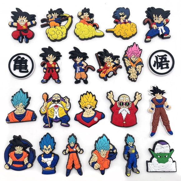 Dragon Ball Series Crocs Charm Buckle Anime Figure Son Goku Vegeta Diy Shoes Accessories Toys Children Gifts 22Pcs Set Pvc