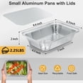 thumbnail image 2 of Small Aluminum Pans with Lids (50-Pack, 8.6"×6.3") – 2.25LB Tin Foil Pans with Lids, Disposable Aluminum Food Containers with Lids for Take-out, Meal Prep, Food Storage & To-Go, 2 of 7