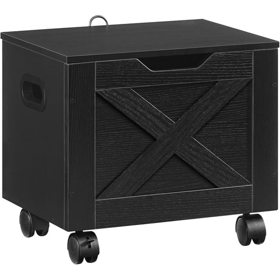 Rolling Filing Cabinet, Small File Cabinet Under Desk with Single Drawer, Hanging File Organizer for A4/Letter-Size Documents, Organizer Box, for Home Office, Black FCBK4001