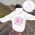 thumbnail image 2 of Womens Oversized Hooded Sweatshirt Long Sleeve Pink Ribbon Graphic Cancer Awareness Hoodies Casual Comfy Pullover Fall Tops 2025, 2 of 5