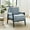 Blue, variant on Grey Mid-century Modern Chenille Armchair - Solid Wood Frame, Removable , Seating, Enchanting In Construction, Back Support, Soft Seat