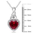 thumbnail image 3 of Everly Women's 2.8CT TGW Created Ruby Sterling Silver Heart Necklace, 3 of 6