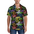 thumbnail image 5 of KLL Men's Hawaiian Shirt Short Sleeve Button Down Beach Shirts-Game Joysticks, 5 of 6