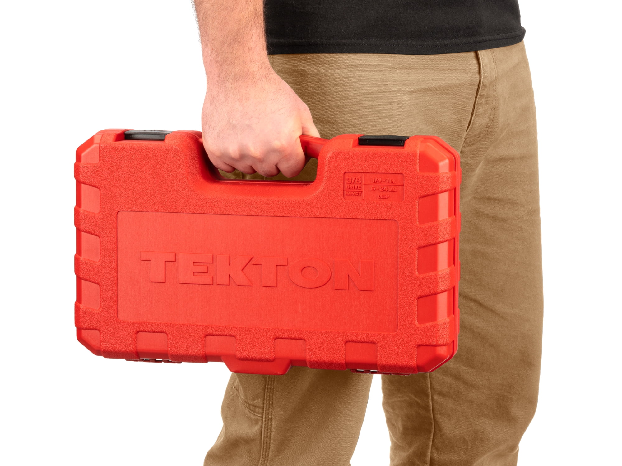 TEKTON 3/8 Inch Drive Deep 6-Point Impact Socket Set with Case, 37-Piece (1/4 - 1 in., 6 - 24 mm) | SID91403