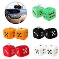 thumbnail image 2 of 1 Pair Auto Car Fuzzy Dice Dots Rear View Mirror Hanger Decoration Car Styling Interior Accessorie Orange, 2 of 5