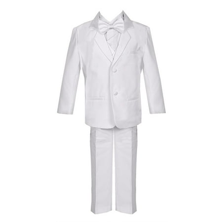 3 Piece Suit Jacket Vest - Big Boys White 5 Piece Vest Jacket Pants Special Occasion Tuxedo Suit