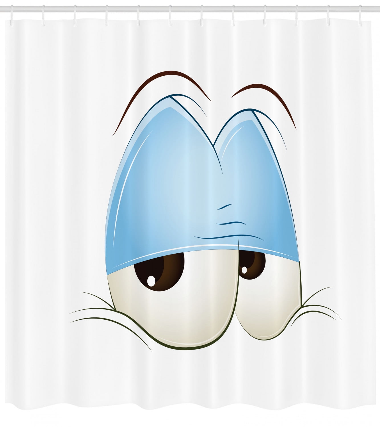 Eye Shower Curtain Comic Eyes Just About To Fall Asleep Tired And