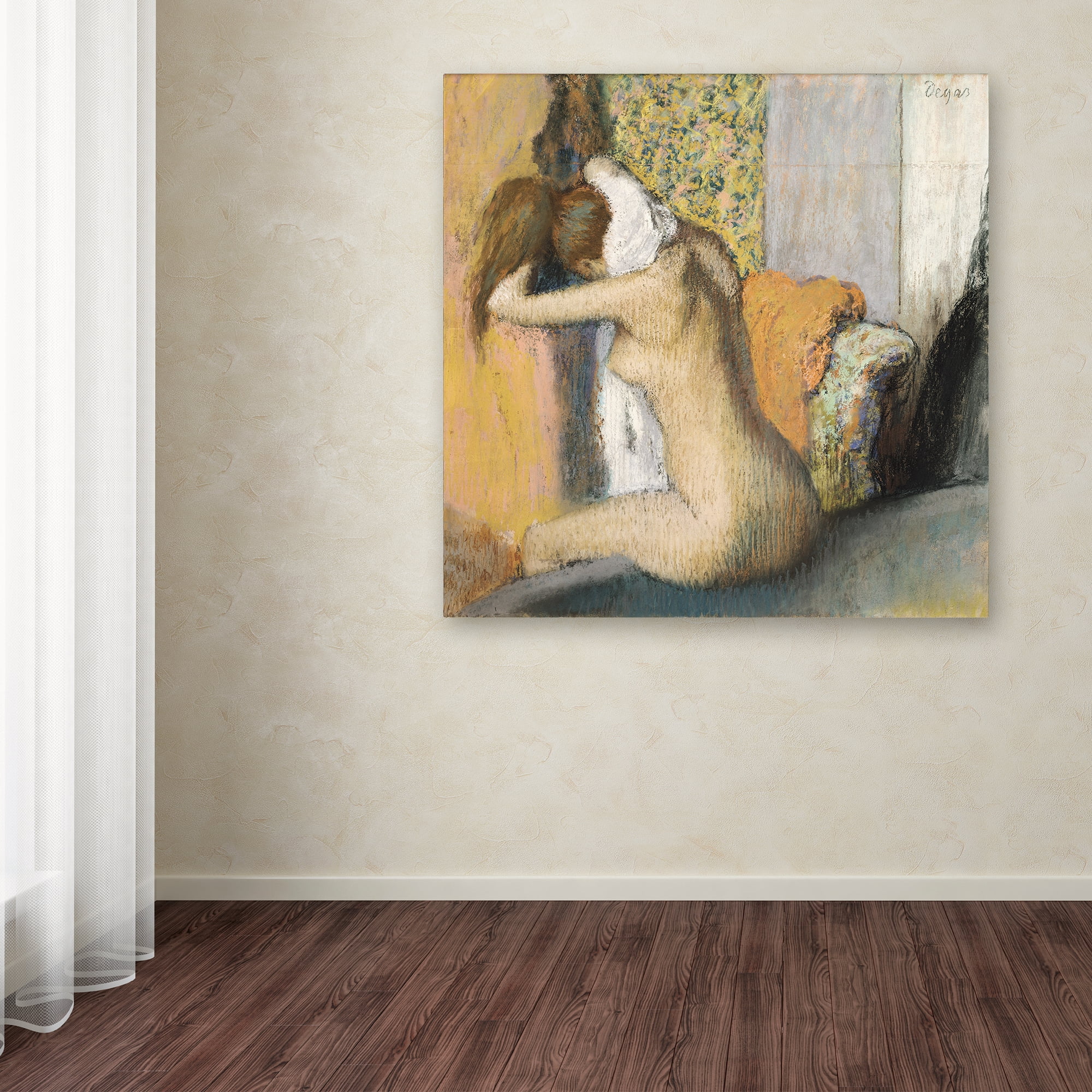 Edgar Degas 'After the Bath Woman Drying Neck' Canvas Art