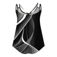 thumbnail image 7 of YUGYXL Women Floral Printes Tank Tops Fashion Round Neck Curved Hem Tanks Summer Spaghetti Straps Camisole Casual Sleeveless Loose Fit Tunic Tops Black,XXXL, 7 of 7