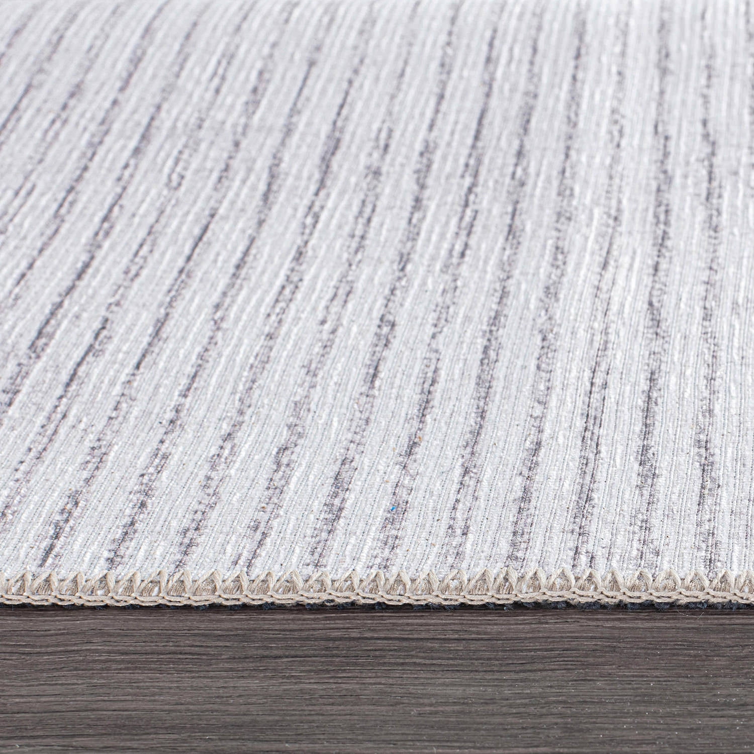 World Rug Gallery Contemporary Distressed Stripe Machine Washable 5'x7' Ivory Area Rug