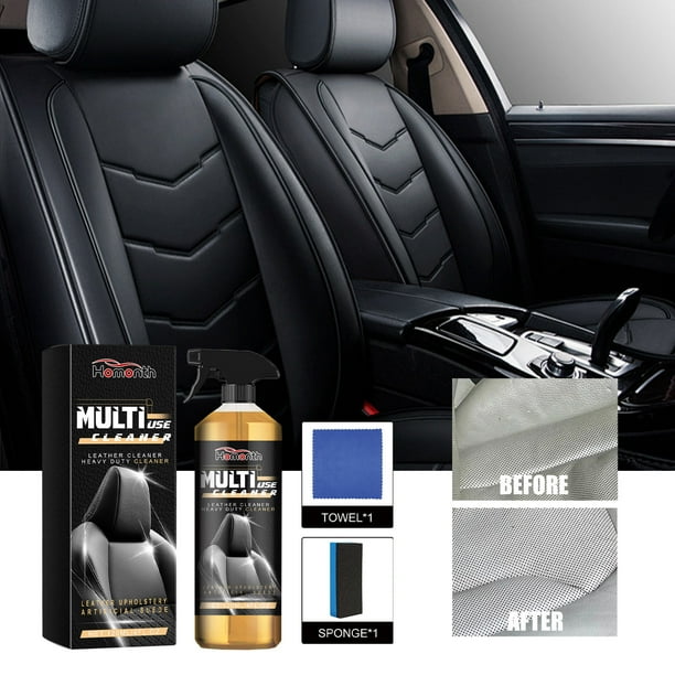 Kit de limpieza de cuero para coche, para el mantenimiento, reacondicionamiento y limpieza del interior del coche, 120 ml