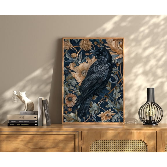 Crow Wall Art, Raven Print, Vintage Wall Art, Moody Wall Art, Dark Cottagecore, Dark Academia Decor, Gothic Wall Decor, Goblincore Decor