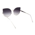 thumbnail image 4 of Super Dapper Round Cat Ear Tip Metal Rim Neat Sunglasses Silver - Smoke, 4 of 4