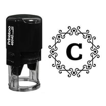 Printtoo R-40 Alphabet C Monogram Octagon Celtic Swirl Frame Self Inking Rubber Stamp Office Stationary-Black