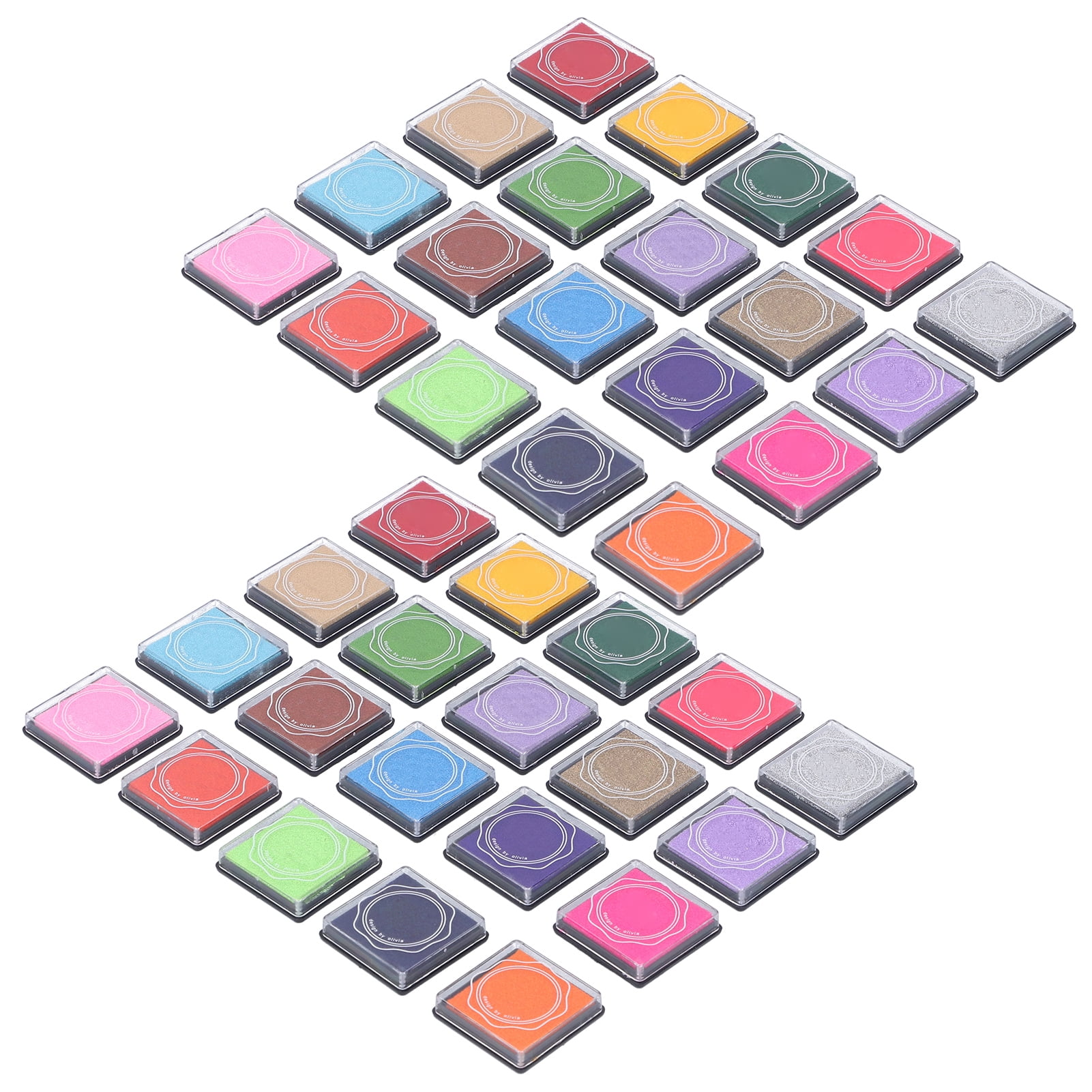 BOKYAN 2 Box Stamp Pad 40 Pcs 20 Colors Non-Toxic Washable Finger Ink Pads for Kids Arts Crafts HandMade DIY Card Making Scrapbooking Supplies (8.27 inches / 21 cm)