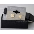thumbnail image 5 of CZ Halo Square Nugget Stud Earrings - Yellow Gold Plated Sterling Silver Textured Chunky Studs for Men-Women 6mm, 5 of 5
