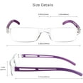 thumbnail image 3 of 4 Pairs Reading Glasses, Blue Light Blocking Glasses, Computer Reading Glasses for Women and Men, Fashion Rectangle Eyewear Frame(4 Purple, +1.00 Magnification), 3 of 6