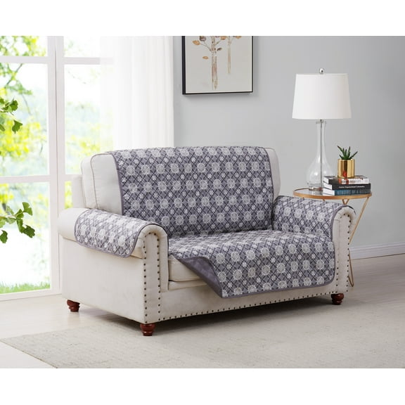 Furniture Protector Mandala Reverse to Solid Love Seat Grey