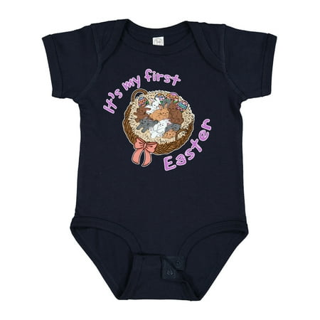 

Inktastic It s My 1st Easter Cute Bunnies in Basket Gift Baby Boy or Baby Girl Bodysuit
