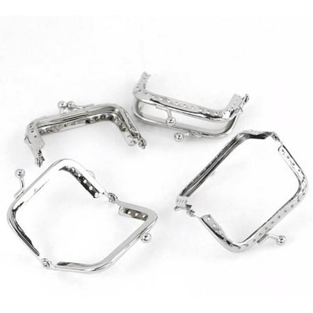 Small Snap - 5 Metal Frames Snap Clasp for Small Coin Style Purse Silver Tone 2-1/2 X 1-1/4 Inch 5pcs
