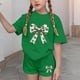 thumbnail image 3 of Vestido de manga corta para niños Día de San Patricio impreso de dos piezas Conjunto de cuello redondo con pantalones cortos, blusa de manga corta, 3 of 6