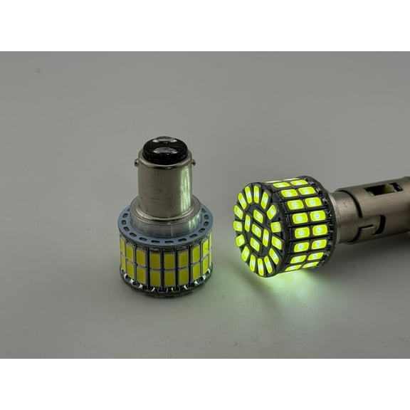 Rebaydo 2pcs BA15D LED Bulb 1158 12 Volt AC or DC Dual Filament