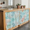 thumbnail image 6 of Teal Red Coastal Tier Curtains 24 Inch Length, Nautical Seahorse Beach Coral Starfish Cafe Short Curtains for Bathroom Over Sink, Small Kitchen Curtain Light Filtering Drapes 2 Panels 27.5"Wx24"L, 6 of 8