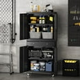 thumbnail image 2 of Garvee 71" Garage Storage Cabinets, Rolling Metal Cabinet with Adjustable Shelves & 2 Drawers for Home, Office, Garage, Black, 2 of 9