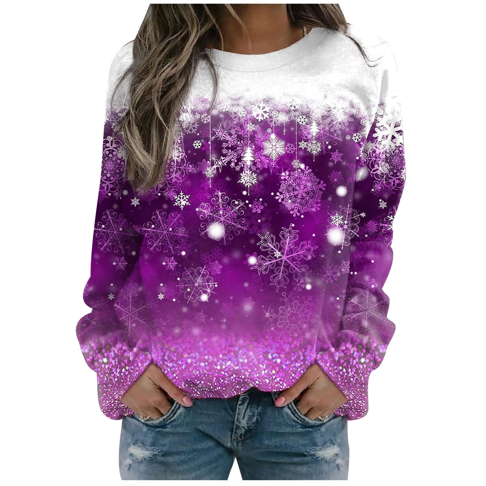 Pull De Noël Pour Femme - Sweat à Manches Longues, Motifs Festifs, Confortable - Pour Fêtes Et Soirées Décontractées