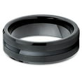 thumbnail image 3 of Silly Kings 8mm Tungsten Carbide Wedding Band Black Ring Men & Women Comfort Fit 9.5, 3 of 3