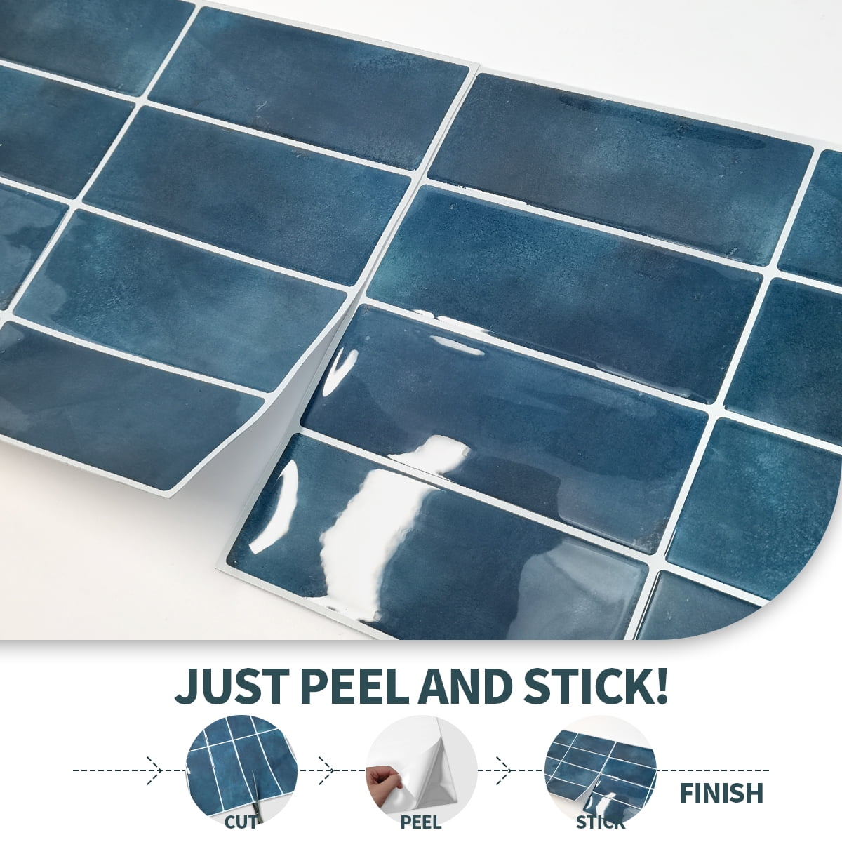 Peel and Stick Backsplash 3D Wall Tiles,Self-Adhesive,Oil Proof,Waterproof, Removable Wall Panels for Kitchen & Bathroom,Modern Design, Easy Install (10.7ft，12x9 inch,14 Pack)