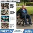 thumbnail image 3 of So Lite Folding Wheelchair, Lightweight 16.5lb with Padded Seat, Dual Hand Brakes, and Durable Tires, Black, 3 of 5