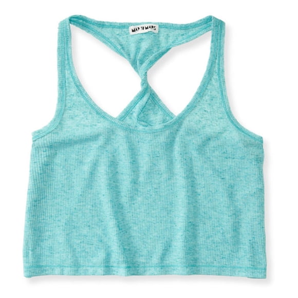 Aeropostale Womens Heathered Twist Tank Top, Verde, Small