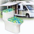 thumbnail image 6 of HELLHERO Artistic Tie-Dye Patterns Toilet Lid Cover & Pack of 2 Toilet Top Cover & Elastic Bottom for Indoor Home, 6 of 8