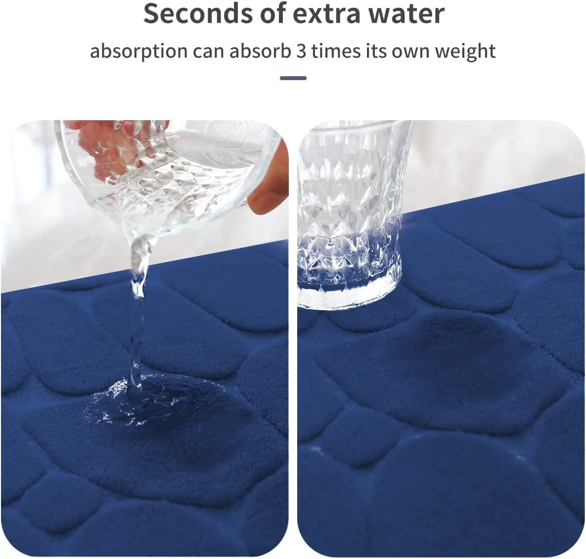Memory Foam Bath Mat Cobblestone Bathroom Rugs Super Water Absorbent Bath Mats for Bathroom Machine Washable Bath Rugs