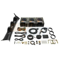 GlowShift | 2008-2014 Subaru Impreza Black Triple Pillar Pod with Tinted 7 Color Series 30 PSI Boost Vacuum Gauge, 100 PSI Fuel Pressure Gauge & Wideband Gauge