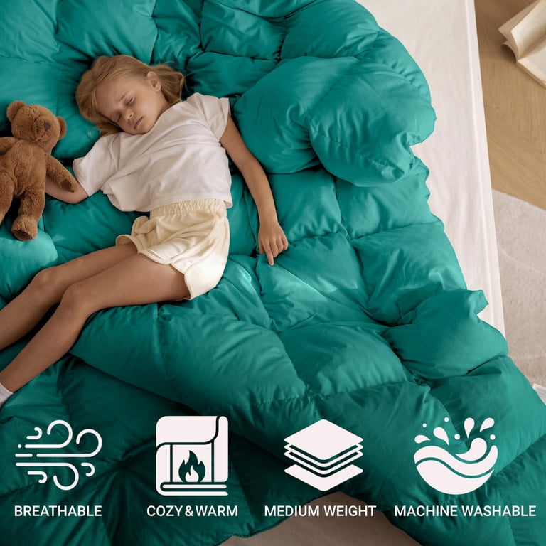 Superior Solid Down-Alternative Comforter Full Turquoise photo 4