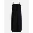 thumbnail image 5 of Time and Tru Women's Cotton Double Cloth Sleeveless Maxi Dress, Sizes XS-XXXL, 5 of 5