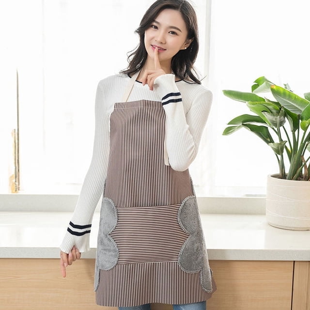 Jinsinto Kitchen Apron, Chef Women's Aprons Adjustable with Pockets Anti Stain Linen and Cotton Men's Apron for Cooking