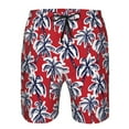 thumbnail image 3 of Logiee Palm Tree Pattern on Red Print Mens Swim Trunks Quick Dry Board Shorts,Breathable Hawaii Beach Shorts Swimwear Bathing Suits-Medium, 3 of 6