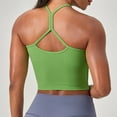 thumbnail image 6 of Ticikt Seamless Sweetheart Neck Ribbed Racerback Crop Tank Top for Women Built-In Bra Support Comfortable Activewear,Color:Green, 6 of 6