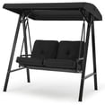 thumbnail image 2 of YODOLLA Balançoire de Porche en Acier pour 2 Personnes avec Auvent pour Patio Extérieur - Noir, 2 of 8