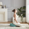thumbnail image 3 of Round Meditation Cushion (16"x16"x5") | Large Floor Support Pillow for Yoga, Women & Men | Removable Cover | Filled with 100% Buckwheat | Teal, 3 of 5