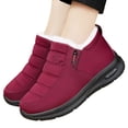 thumbnail image 3 of YOUSNH Women Snow Boots Fashionable New Pattern Simple Solid Color Autumn and Winter Thickened Warm and Comfortable Non Slip Shoes Women Boots Red 8.5, 3 of 8